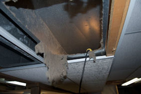 View of the accumlated dirt. dust etc. when the duct is first opened